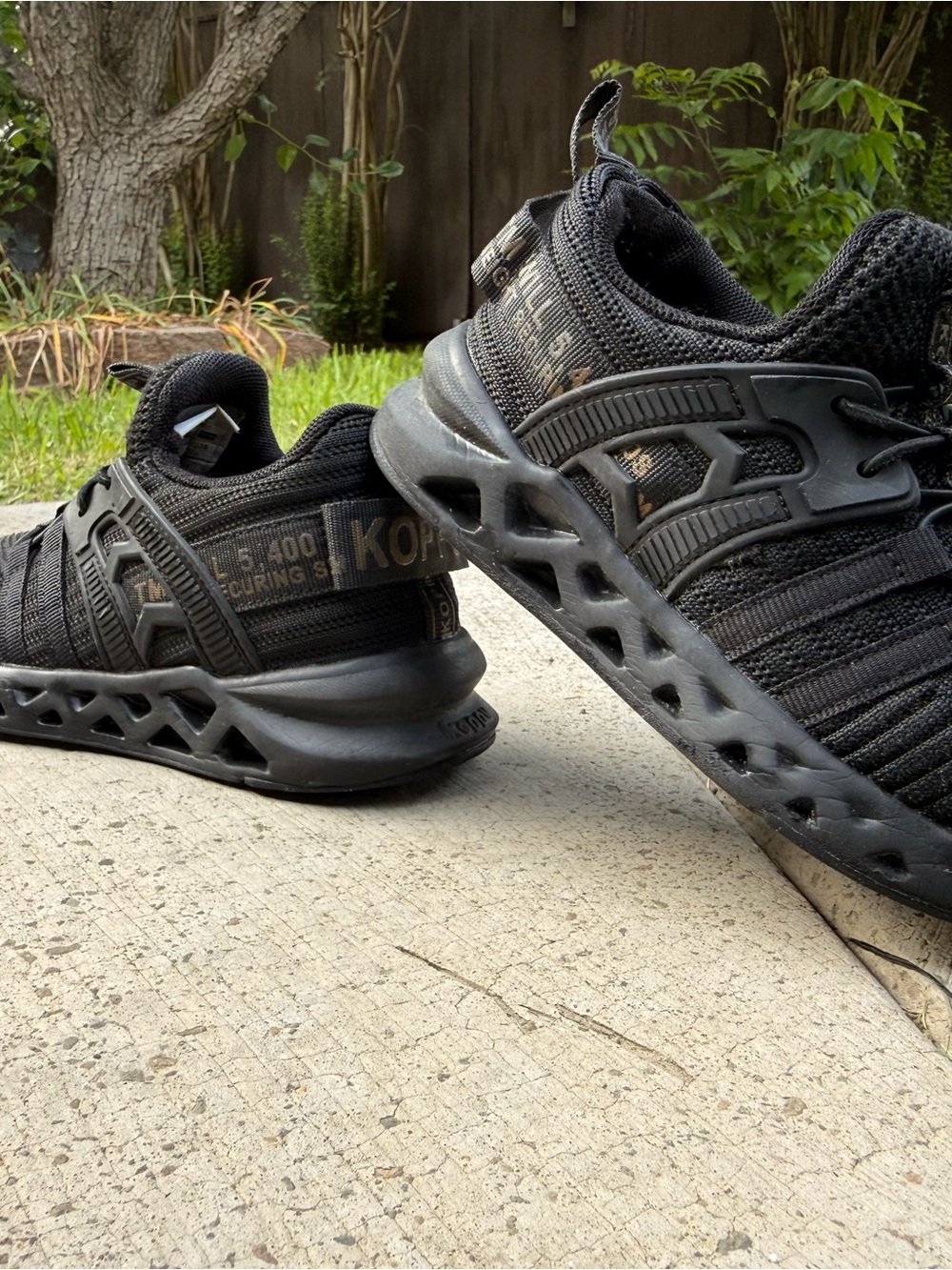 Kids Black Athletic Sneakers with Supportive Cage - Unbranded